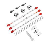 Lurrose Set 10 Pezzi Ricambi Ugelli e Aghi per Aerografo in Acciaio Inox Chiave Inglese, Kit Accessori Precisione per Modellismo e Pittura Artistica