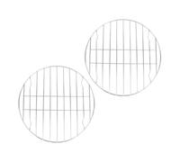 Lurrose Set 2 Pezzi Supporti Rotondi per Barbecue in Acciaio Inossidabile, Leggeri e Facili da Trasportare, per attività di Barbecue All'aperto