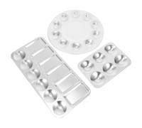 Lurrose Set 3 Pezzi Palette Colori in Alluminio 12, 10 e 6 Pozzetti, Vassoio Miscelatore per Pittura Artistica, Lavabile e Resistente alle Macchie, per Studenti e Artisti Hobbisti