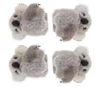 Lurrose Set 4 Pezzi Mollette per Chioma Koala in Lana D'agnello Morbida e Soffice, Accessori Creativi per Ragazze come Decorazioni per Feste e Foto