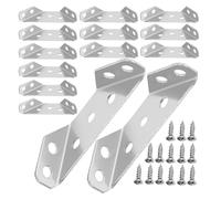 Lurrose Set 48 Staffe Angolari in Acciaio Inox per Mobili, Supporto Angolare a Tre Facce Viti, Connettori per Giunti di Scaffali, Armadi e Progetti Fai da Te la Casa