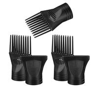 Lurrose Set 5 Pezzi Ugelli per Asciugacapelli Pettine Lisciante Nero, Design Portatile in Plastica 9x6,5x5cm, Compatibilità per Viaggi e Uso Professionale