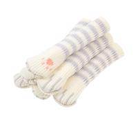 Lurrose Set 6 Pezzi Coprimanopola Porta Anticollisione Morbido a Doppia Tela Motivo Artigli Gatto, Protezione Ragazzo Ragazza e Antistatico Per Maniglie Di Casa Grigio a Righe