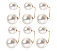 Lurrose Set 6 Spille da Donna Perle Finte, Fibbie di Sicurezza per Collari e Scialli, Bottoni a Spilla per Gonne e Abbigliamento, Accessori Anti-esposizione per Occasioni Formali