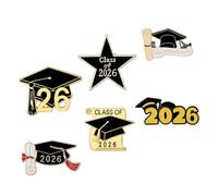 Lurrose Set 6 Spille da Laurea Smaltate in Lega di Zinco per Bavero, Borse e Fasce - Distintivi Commemorativi per Cerimonie Universitarie e Feste di Laurea 2026 - Accessori Stile