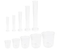 Lurrose Set Cilindro Graduato e Becher in Plastica, Scala Precisa, Base Stabile, per Università e Istituti di Formazione