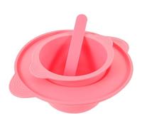 Lurrose Set Ciotola Scaldacera in Silicone Rosa 400ml con Bastoncino per Miscelazione, Resistente al Calore, Ciotola per Maschere Fai da Te e Accessorio per Fusione Cera Riutilizzabile