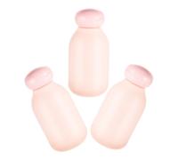 Lurrose Set da 3 Bottiglie da Viaggio 100ml in Pe Rosa, Contenitori per Lozione Trasparenti e Antigoccia, per Cosmetici e Prodotti la Cura Personale