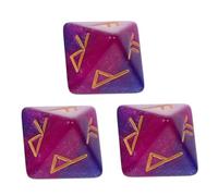 Lurrose Set da 3 Dadi Runici Acrilici a 8 Facce Segni Zodiacali, Dadi Decorativi Leggeri per Giochi da Tavolo, Feste e Incontri Sociali