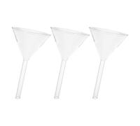 Lurrose Set di 3 Imbuti in Vetro per Laboratorio con Stelo Breve e Forma Triangolare, Leggeri e Precisi per Versamenti Accurati in Applicazioni Scientifiche
