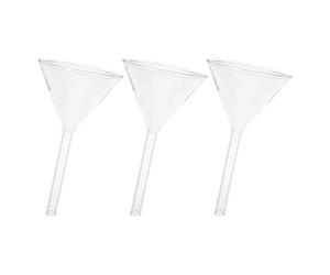 Lurrose Set di 3 Imbuti in Vetro per Laboratorio con Stelo Breve e Forma Triangolare, Leggeri e Precisi per Versamenti Accurati in Applicazioni Scientifiche
