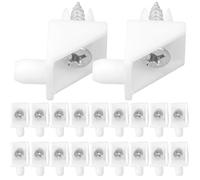 Lurrose Set di 50 Cunei di Plastica con Viti Autofilettanti per Mobili, Supporto Angolare in Plastica Bianco Facile da Installare, per Riparazione di Cassetti e Mobili