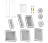 Lurrose Set Stampi in Silicone per Gocce di Colla Fai da Te 30 Pezzi Forme a Cubo e Sfera per Creazioni Artigianali, Kit Strumenti per Resina Epossidica, Adatto a Hobby Creativi e