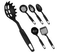 Lurrose Set Utensili da Cucina in Nylon 6 Pezzi, Cucchiai e Spatole Resistenti Alte Temperature per Uso Domestico, Accessori Cucina Versatili e Facili da Lavare