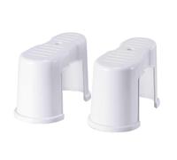 Lurrose Sgabello per Wc in Plastica Bianco 2 Pezzi Resistente, Poggiapiedi Spesso, Aiuto per Bagno e Toilette, Adatto a Disabili e Famiglie