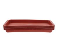 Lurrose Sottovaso Rettangolare in Plastica Rossa 33x17 Cm per Piante da Appartamento, Set 8 Pezzi, Vassoio Raccogli-Acqua Antigoccia per Vasi Bonsai e Fioriere da Interno ed Esterno