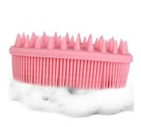 Lurrose Spazzola da Bagno per 2 Pezzi in Silicone Alimentare Rosa, Spazzola Massaggiante per Ragazzo Ragazza Punta Stimolante, Set Portatile per Doccia e Massaggio Corpo a Casa