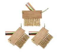 Lurrose Spazzola Diserbatrice Manuale in Filo D’Acciaio Rameato 3 Pezzi Manico per Rimozione Muschio e Pulizia Fessure Patio, Vialetti e Cortili Esterni