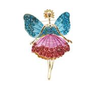 Lurrose Spilla da Donna a Forma di Angelo Strass, Spilla Vintage in Lega Blu, Accessorio per Cappotti e Giacche, Decorazione per Feste e Matrimoni, Gioielli Regalo Originale