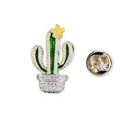 Lurrose Spilla Finitura a Goccia di Smalto a Forma di Cactus in Rame per Abbinare Sciarpe e Feste un Look Elegante e Originale