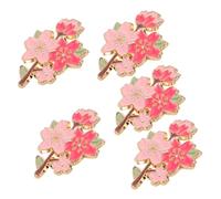 Lurrose Spille a Forma di Fiore di Ciliegio 5 Pezzi in Lega per Vestiti e Zaini Accessori Floreali per Donne e Ragazze