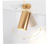 Lurrose Spotlight LED Vintage in Alluminio per Parete e Soffitto Luce Calda Gialla Singolo per Negozi Ristoranti e Casa Facile da Installare Lampadina Sostituibile