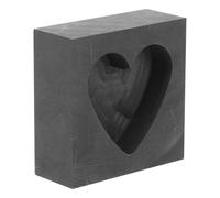 Lurrose Stampo a Forma di Cuore in Grafite per Fusione Oro e Argento | Nero, Stabilità Termica Elevata, per Leghe e Prove di Fusione, Consumo Ridotto e Tempi Rapidi