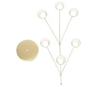 Lurrose Standing Card Holder in Acciaio Inox Oro con Design a Forma di Pavone, Clip Multipla e Base Rotonda per Organizzare Biglietti e Foto, per Eventi e Uso Quotidiano a