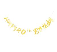 Lurrose Striscione per 40° Compleanno Dorato Decorazioni Festa Anniversario 40 Anni per Uomo e Donna Addobbi Compleanno Resistenti per Celebrazioni Memorabili