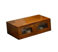 Lurrose Supporto per Computer e Scatola di Immagazzinaggio Vintage Cassetti, Porta Monitor da Scrivania Multifunzione per Ufficio e Casa, Ripiano Rialzato Legno Resistente Organizer