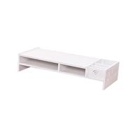 Lurrose Supporto per Monitor da Tavolo Bianco, Rialzo per Schermo del Computer Ripiano Salvaspazio, Supporto per Laptop Multifunzione Senza Vernice Senza Odori, per Ufficio e Scrivania