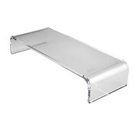 Lurrose Supporto per Monitor e Laptop Trasparente in Acrilico Rialzo Ergonomico e Poggiapolsi Integrato, per Ufficio e Home Office per Postura Corretta e Risparmio Spazio sulla Scrivania