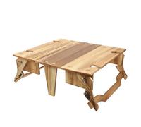 Lurrose Tavolo da Picnic in Legno Pieghevole Portatile Design Ergonomico, Cesta per Passeggiate e Viaggi, Accessorio Elegante e Funzionale per Esterni Colore Casuale