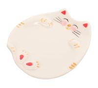 Lurrose Tavolozza in Ceramica per Acquerelli e Pittura a Olio, Piccola Tavolozza Portatile Design Gatto 8,5x7,5 Cm, Vassoio per Miscelare Colori per Artisti Art