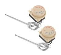 Lurrose Termostato per Frigorifero Elettrico con Quadrante Regolabile ±35℃ Interruttore di Controllo Temperatura per Frigorifero e Congelatore Set da 2 Pezzi in Acciaio Inox per Uso