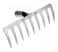 Lurrose Testa del Rastrello da Giardino in Ferro Resistente a 9 Denti, Sostituzione Robusta per Rastrello Agricolo, Attrezzo Manuale per Allentare e Smuovere Terreno, Raccolta Foglie