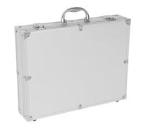 Lurrose Valigia da Viaggio con Serratura, Scatola Portatile in Lega di Alluminio, Contenitore Multiuso per Attrezzi, Argento, 37 x 28,5 x 7,5 cm