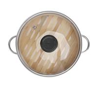 Lurrose Vaporiera in Bambù e Acciaio Inossidabile Coperchio in Vetro, Resistente al Calore, per Cuocere a Vapore Verdure e Dim Sum, Set 1 Pezzo