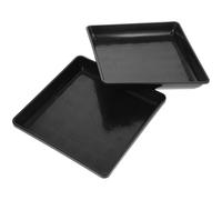 Lurrose Vassoi Rettangolari Che Mantiene Pulito Pavimento o Scrivania per Vasi di Piante Set 4 Pezzi in Pp Nero, Sottovasi Resistenti Base Stabile per Interno ed Esterno