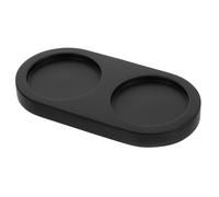 Lurrose Vassoio in Legno per Macina Pepe e Sale, Base Porta Bottiglie e Condimenti da Cucina, Sottobicchiere Elegante per Tavolo da Pranzo, 5,7 Cm Nero, Supporto Versatile per Spezie