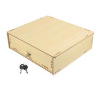 Lurrose Vassoio Portaoggetti per Denaro in Legno Cassetto e Scomparti Divisori, Organizer per Scrivania e Cassa, Contenitore per Contanti, Monete e Biglietti, per Ufficio, Negozi