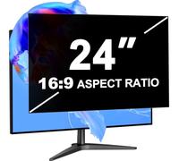 LUSA DESIGN Filtro per la privacy del computer da 24 pollici per proporzioni 16:9, protezione degli occhi anti luce blu schermo antiriflesso, rimovibile nero oscurante anti spia desktop protezione