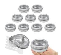 LusDoly 10 Pezzi Argento Barattoli in Alluminio 60 ml con Coperchio a Vite Finestra - Scatolette Tonde D68mm x H27mm - Contenitori Metallo Piccoli per Creme, Candele DIY, Viaggio