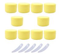 LusDoly 10 Pezzi Giallo 100g/100ml Barattolo di Plastica Barattoli Contenitori Cosmetici, per Creme, Make-up, Maschera, Cream gli occhi, Balsamo Labbra DIY
