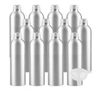 LusDoly 12 Pezzi 200 ml Bottiglia in alluminio argento con tappo a vite in Alluminio Argento per cosmetici Cosmetico Bagno Hotel la Cucina e il Lozione Corpo Doccia Shampoo Gel Viaggio