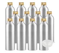 LusDoly 12 Pezzi 200 ml Bottiglia in alluminio argento con tappo a vite in Alluminio Oro per cosmetici Cosmetico Bagno Hotel la Cucina e il Lozione Corpo Doccia Shampoo Gel Viaggio