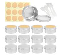 LusDoly 20 Pezzi Contenitore in Alluminio da 150ml Argento con Tappo a Vite Rotonda Vaso Barattolo Cosmetico Contenitori per Balsamo Labbra Cosmetici Candele DIY