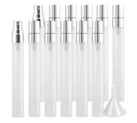 LusDoly 24 Pezzi 10ml Glassato Trasparente Vetro flacone con Argent spray Perfume Porta Profumo in Vetro Piccolo Flacone Spray per Nebbia Portatile, Bottiglia di Profumo, Cosmetica, Viaggio