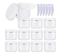 LusDoly 24 Pezzi 250 g Bianco Contenitori Cosmetici Plastica, 250 ml Crema Barattoli Vasetto Vuoto di Bordo argento, Imbottitura interna, per Stoccaggio di Viaggi, Maschera, Cream gli occhi, DIY