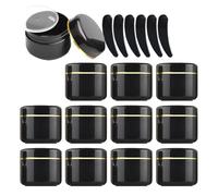 LusDoly 24 Pezzi 250 g Nero Contenitori Cosmetici Plastica, 250 ml Crema Barattoli Vasetto Vuoto di Bordo Oro, Imbottitura interna, per Stoccaggio di Viaggi, Maschera, Cream gli occhi, DIY
